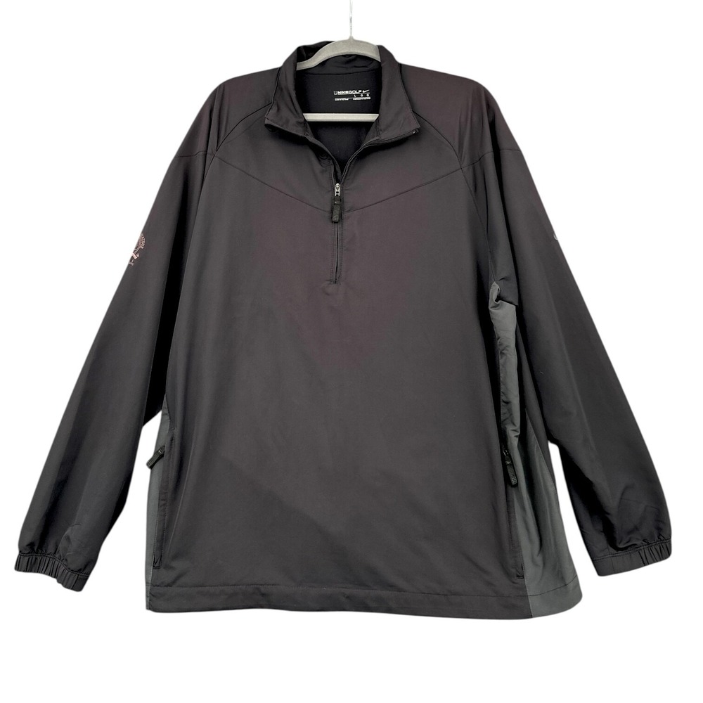 Nike Golf 1/4 Zip Pullover Jacket Mens L 100% Polyester Black 263522-010